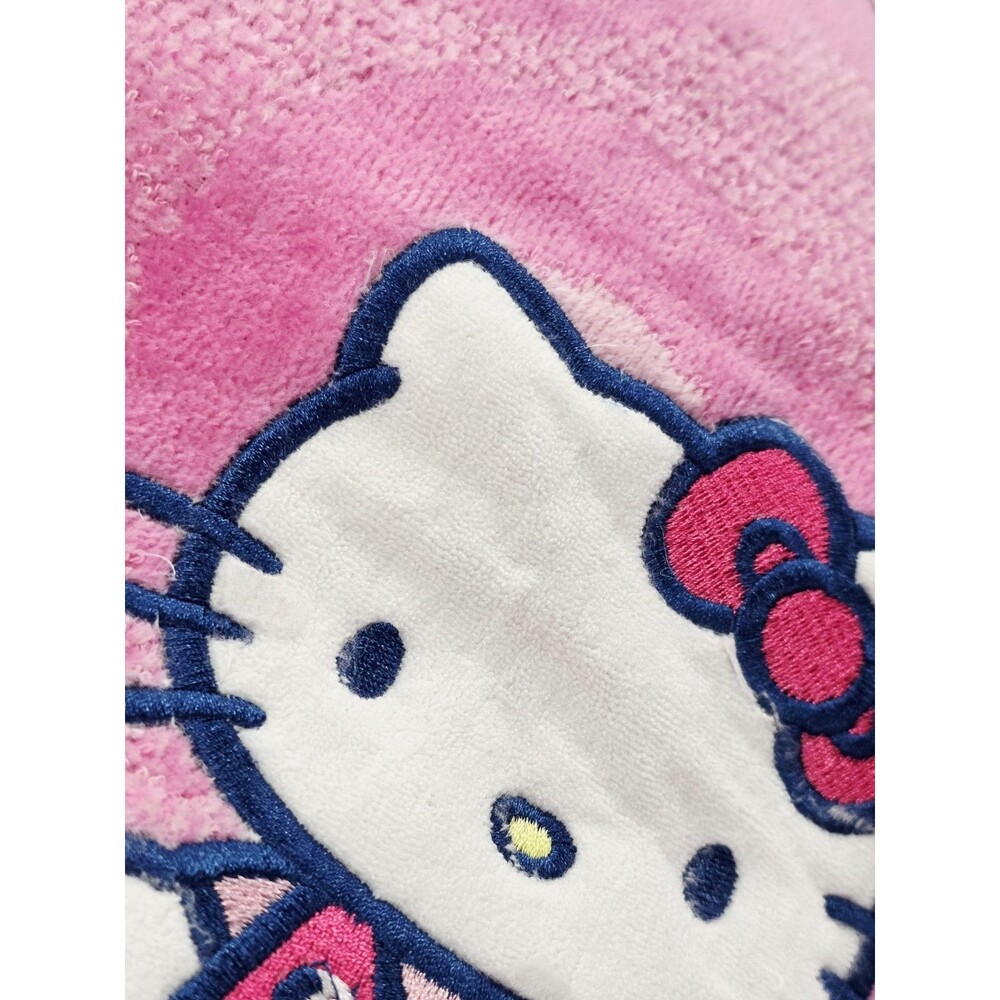 Hello Kitty Pink Embroidered Beach Towel 100% Cotton Sheared Velour 34x63 Sanrio - Picture 5 of 12